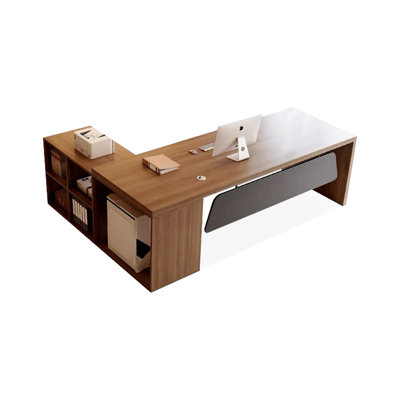 Bureaux en bois massif en L noyer