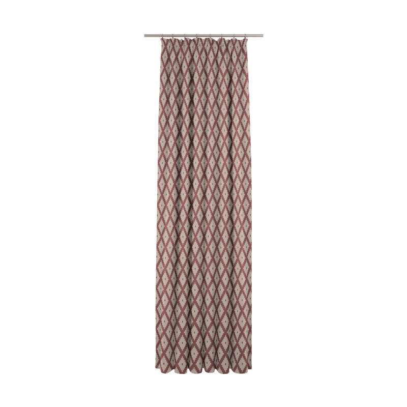 Esteban Pencil Pleat Opaque Curtains, 145cm Width x 145cm Drop, Dark red, With pleater tape