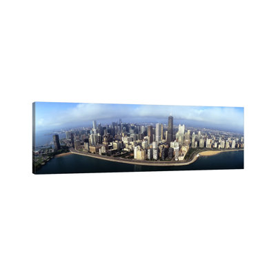High Angle View of Buildings at the Waterfront, Chicago, Illinois, USA 1 Piece Wrapped Canvas Panoramic Wall Art