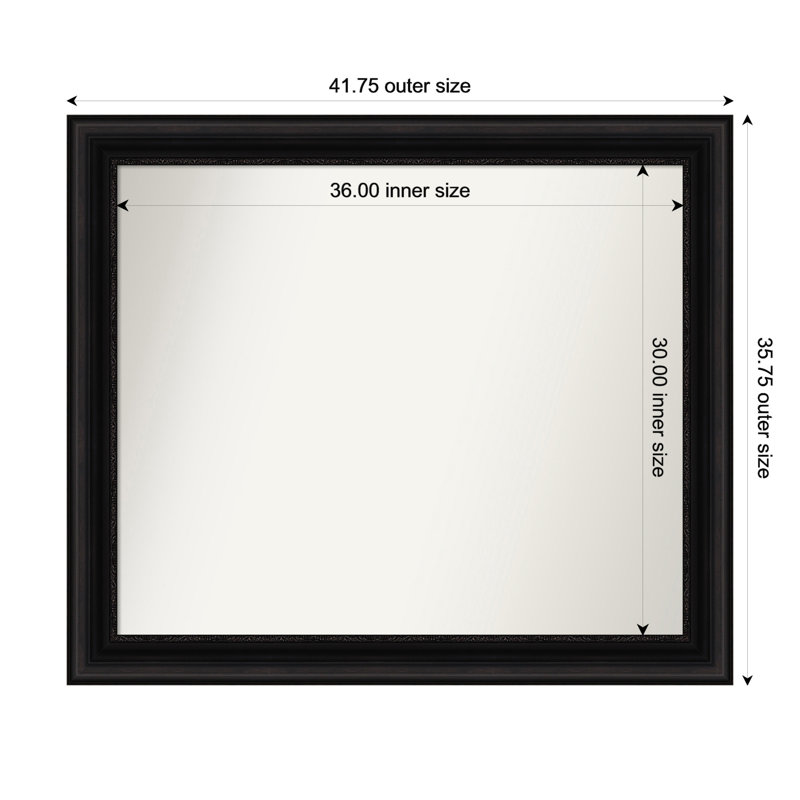Miroir mural Senaiya, Rectangle, 35,75 po x 41,75 po