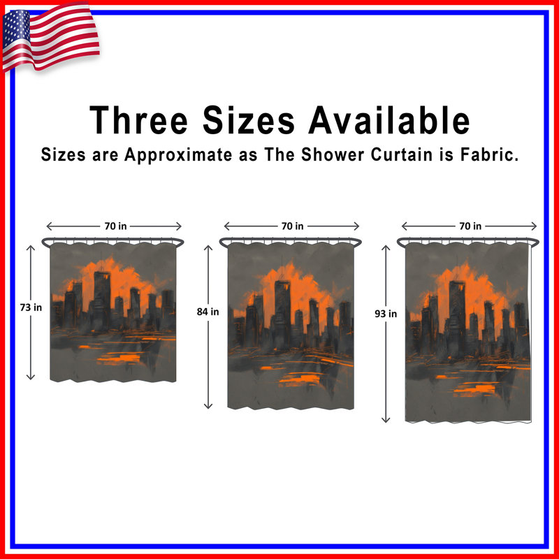 Rideaux de douche Orange City Skyline, 70 po L x 84 po H
