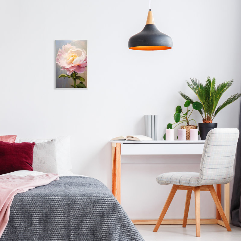 "Rose rose en fleur", art mural par Petals Prints Design, H 15 po x l 10 po