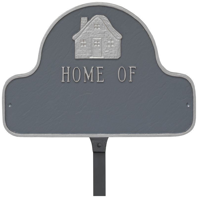 Home of Arch Address Sign Plaque with Lawn Stakes, Yes, Aged Bronze/Gold