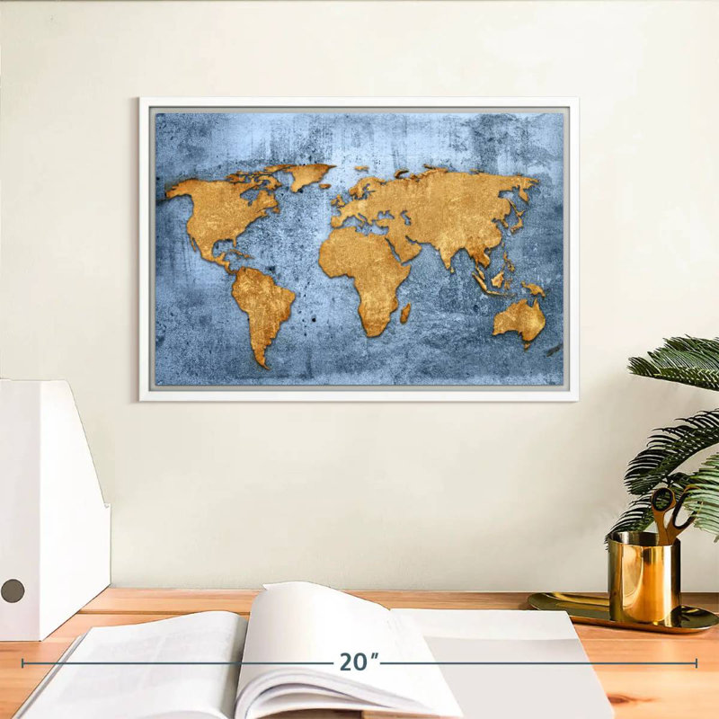 Azure World Luro, 13 po x 9 po, Cadre flottant blanc
