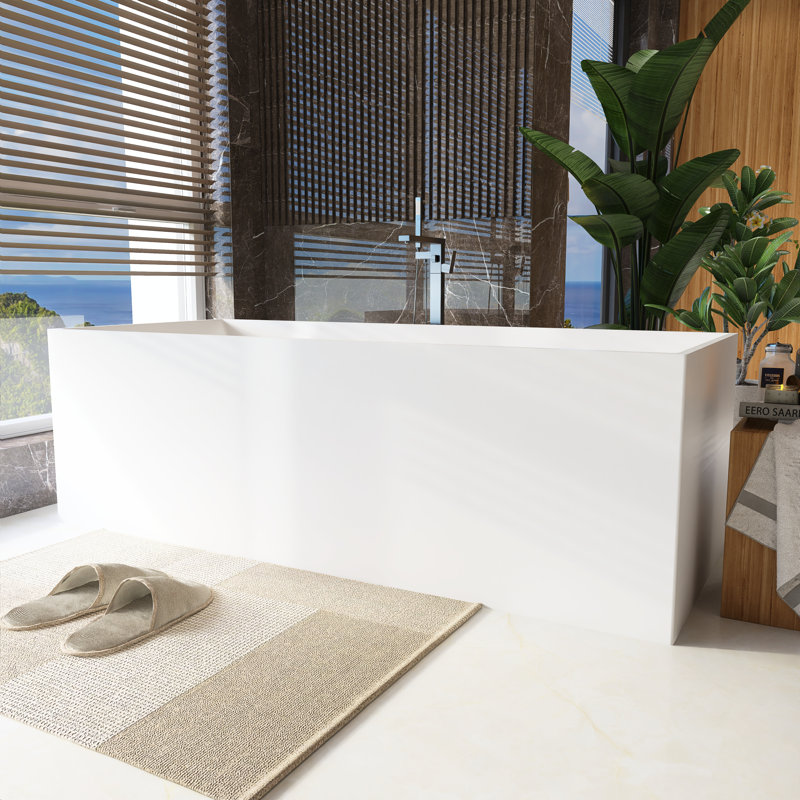 66.9'' x 28.3'' Soaking Solid Surface Bathtub