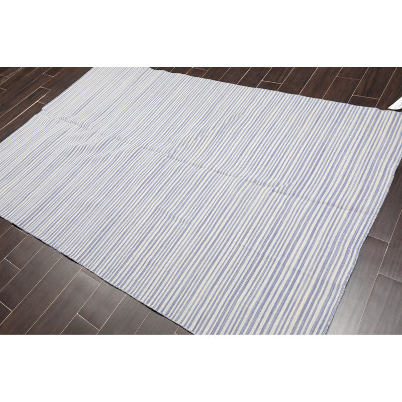 Tapis de zone en laine 5 pi x 8 pi noué la à la main one-of-kind Horning