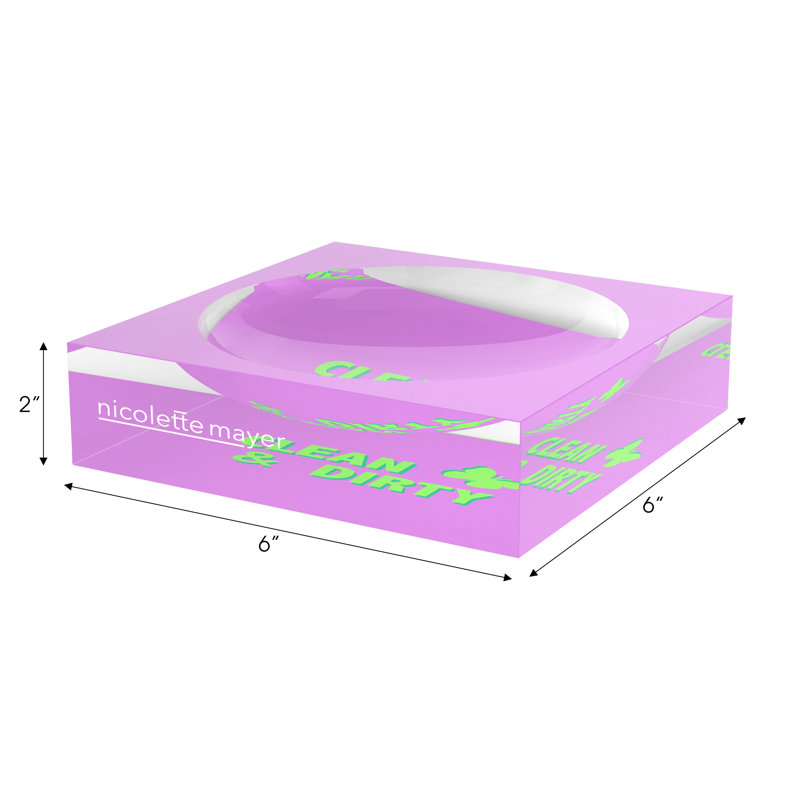 Decorative Tray, Lime Lilac, 6"W x 6"D x 2"H
