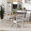 5-Piece Retro Functional Dining Table Set Wood Round Extendable Dining Table And 4 Upholstered Dining Chairs-1045769661