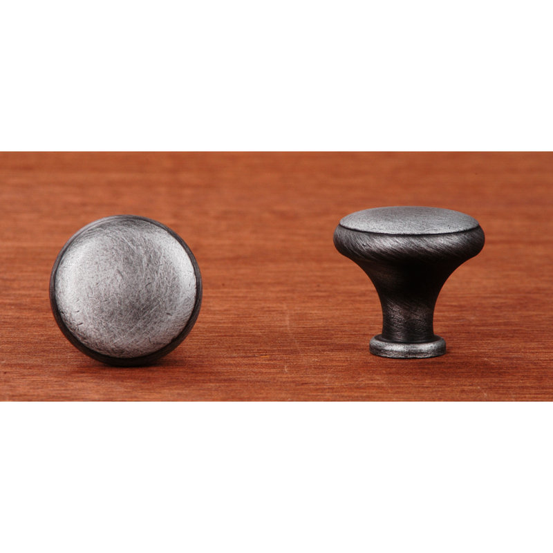 CK Series 1 1/4" Diameter Mushroom Knob, Distressed Nickel