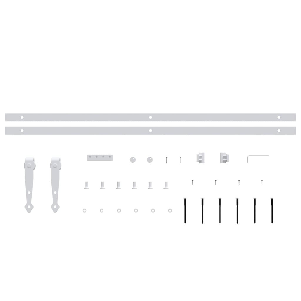 Mini Sliding Cabinet Door Kit Affie Carbon Steel White 200 cm