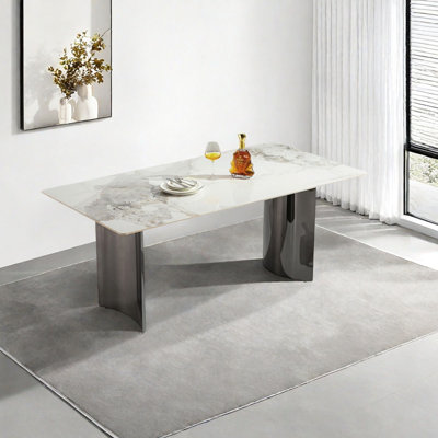 Modern Simplistic Rock Slab Dining Table