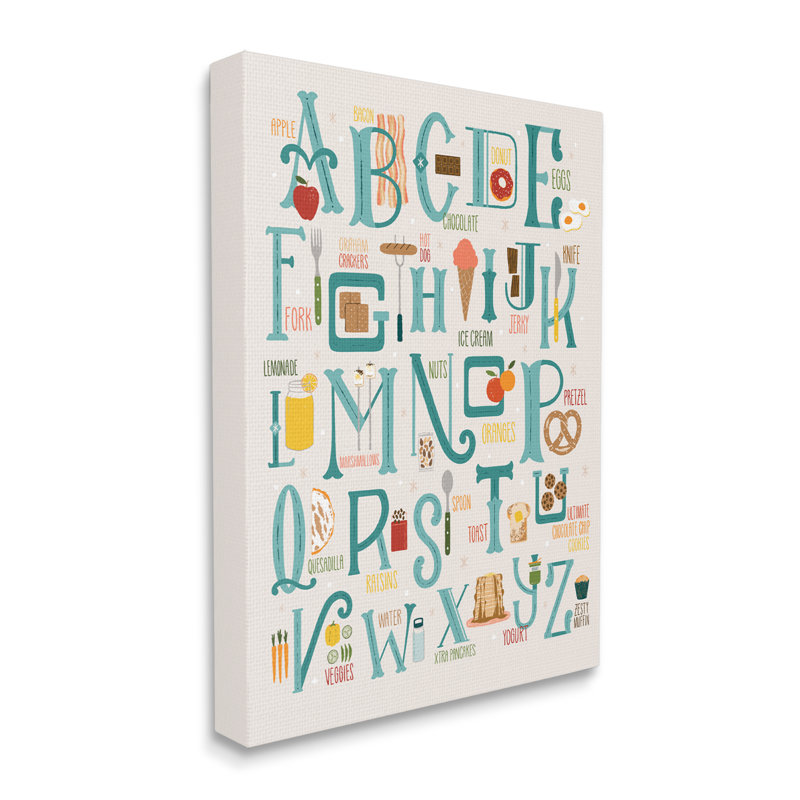 Graball - Alphabet des aliments, Toile tendue, H 30 po x l 24 po x P 1,5 po