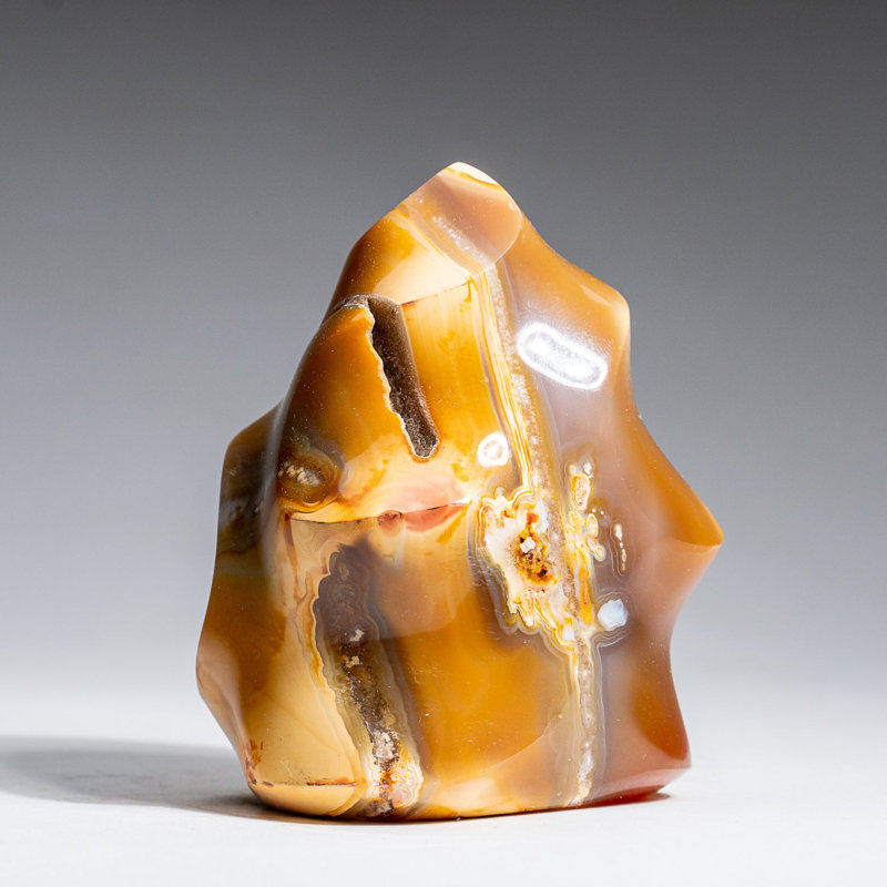 Genuine Polished Agate Flame Freeform from Madagascar (1.15 Lbs)
