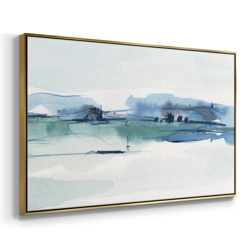 Ultramarine Vista II, Toile avec cadre doré, H 27 po x l 41 po x P 2 po