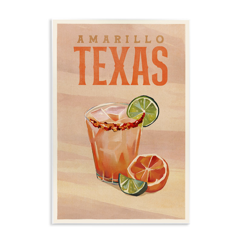 Art mural Amarillo Texas Cocktail par The Whiskey Ginger, H 19 po x l 13 po