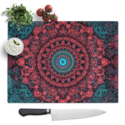 Indian Mandala Vol.2  Glass Chopping Board