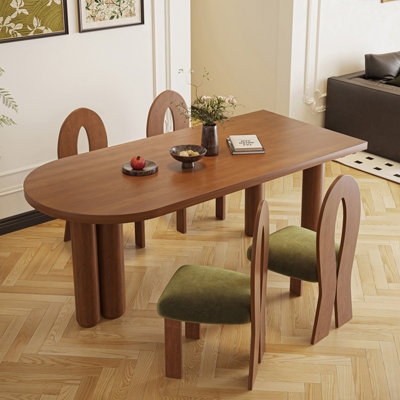 French vintage solid wood table set