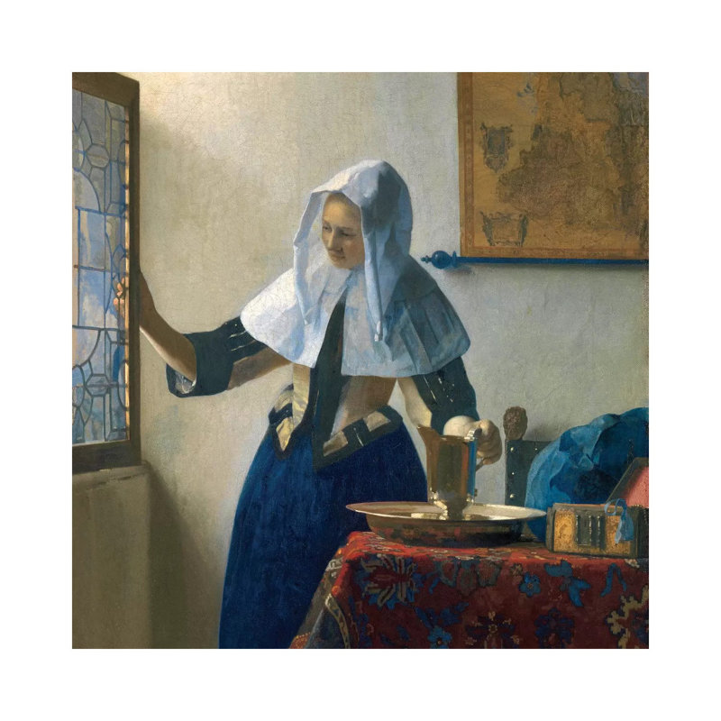 Young Woman With A Water Jug, C.1662 by Johannes Vermeer - Wrapped Canvas Painting, 45.72cm H x 45.72cm W x 1.91cm D