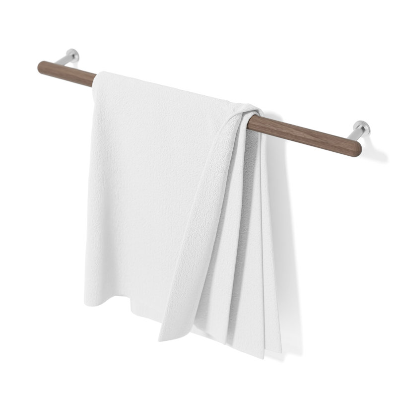 Iklakh 68cm Wood 1 Wall Towel Bar, Walnut