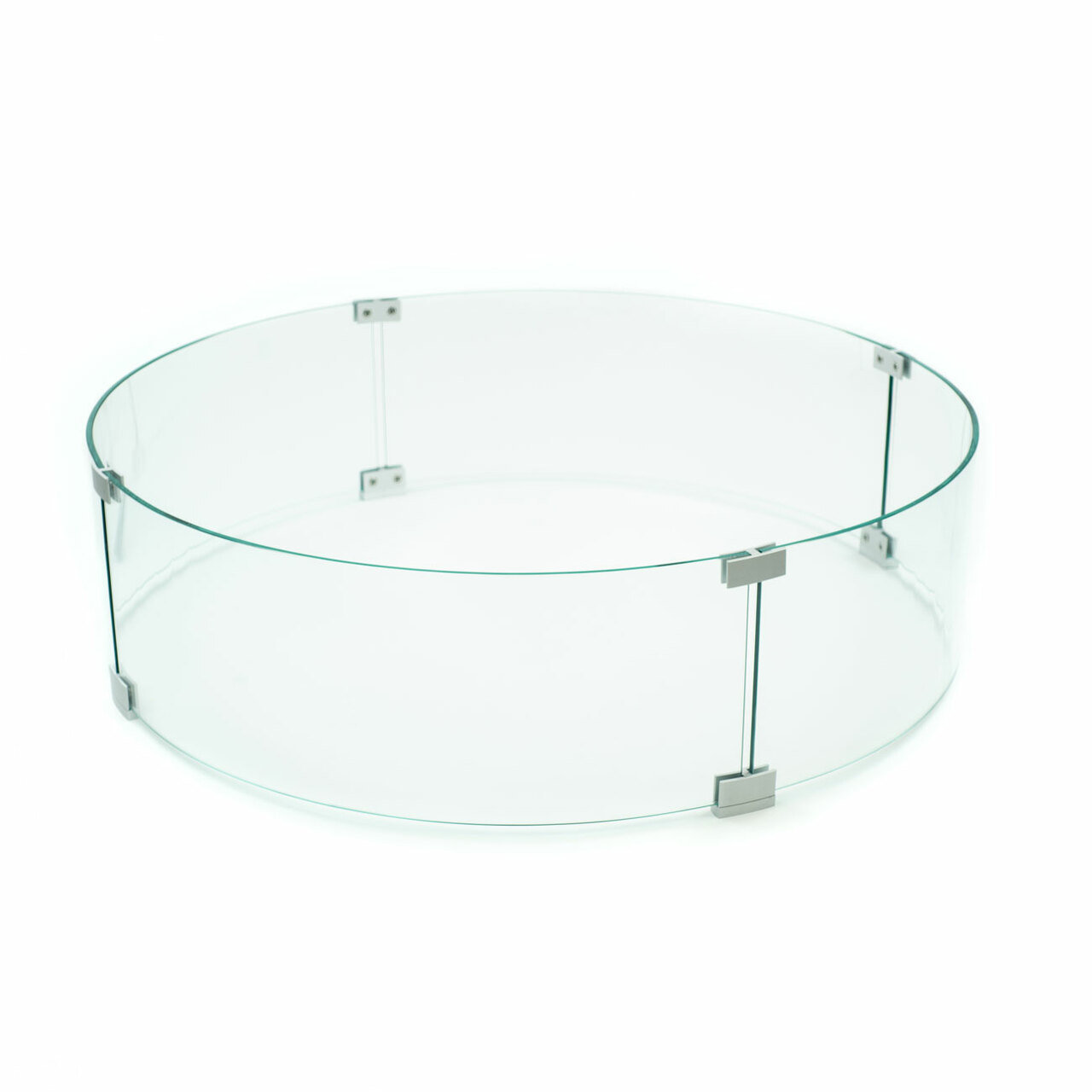 AMS Fireplace AMS Fire Pit Table Round Glass Wind Guard - Fire Flame ...