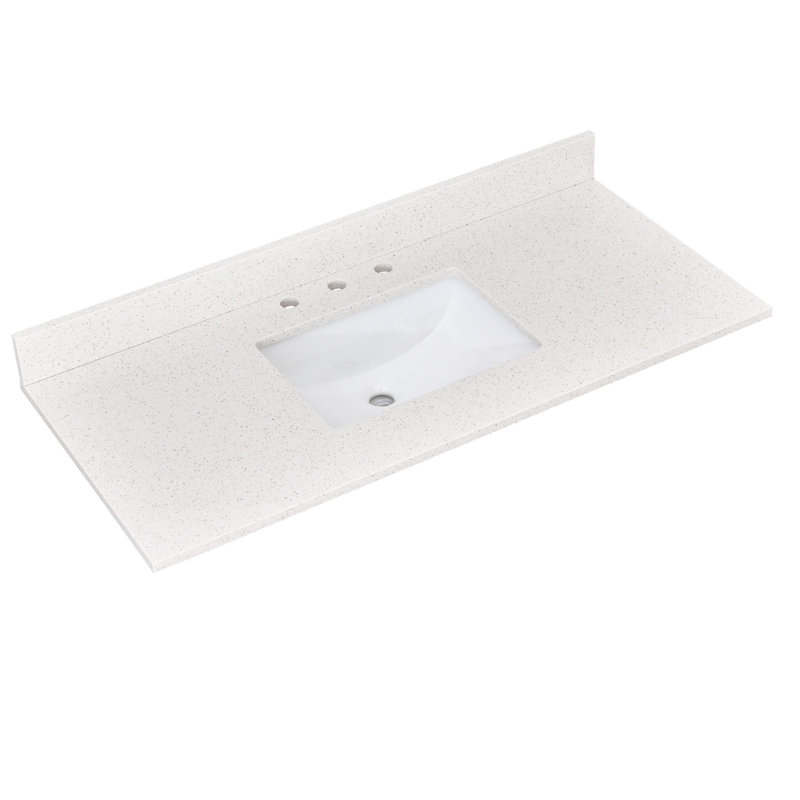 Plateau de meuble-lavabo simple 48 po avec lavabo en quartz 48 po