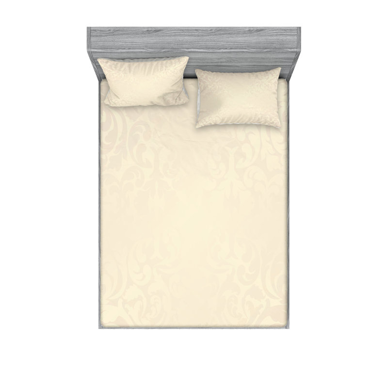 Ensemble de draps et taies décoratives Ambesonne Victorian, crème, Ensemble de draps pour grand lit + 1 drap-housse +