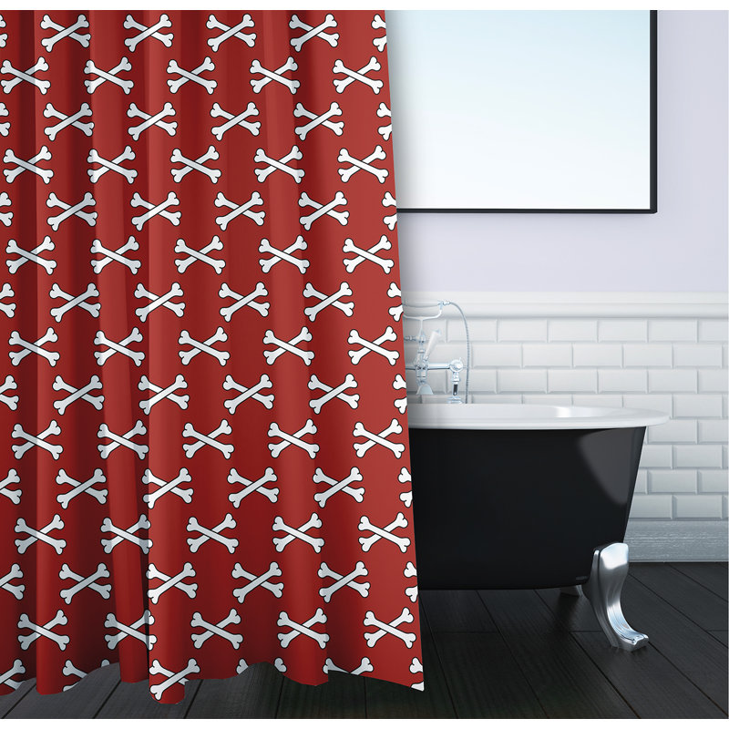 Doublure de rideau de douche simple en polyester Deannah, Érable rouge