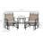 Backyard 2 Glider Chair With Coffee Table - Rocking For Garden, Porch Breathable Sling, Steel, Brown Finish Center