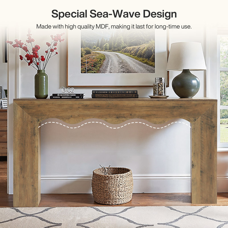 160 cm Console Table with Wavy Design