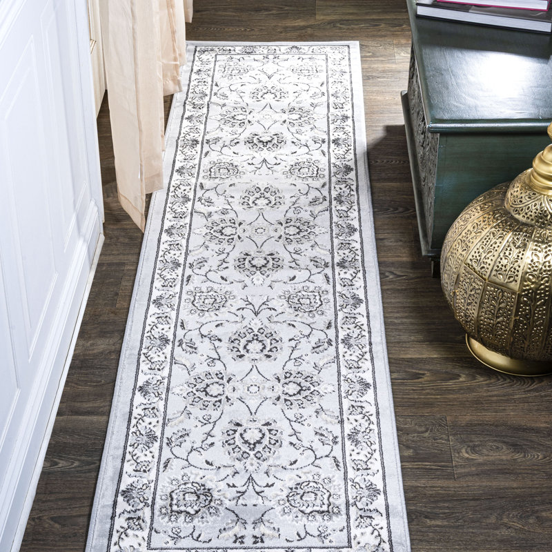 Yeghivart French Cottage Light Gray/Cream Rug, Runner 2' X 10'