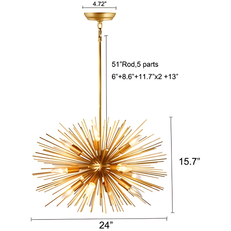 Gebhard 12 - Light Dimmable Sputnik Chandelier