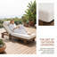 Chaise longue d'extérieur réglable en bois d'acacia avec plateau latéral et coussin de 4,7 po-359636055