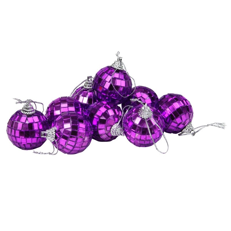 Ornement boule de Noël en verre mauve