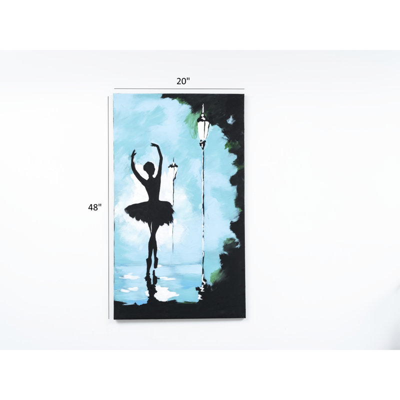 Toile turquoise 47 po x 27 po peinte à la main - Ajoutez de l'élégance à votre décoration murale surdimensionnée