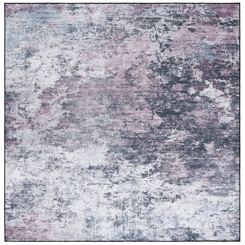 Tapis Malibu 943 en prune / noir, Carré 6 pi
