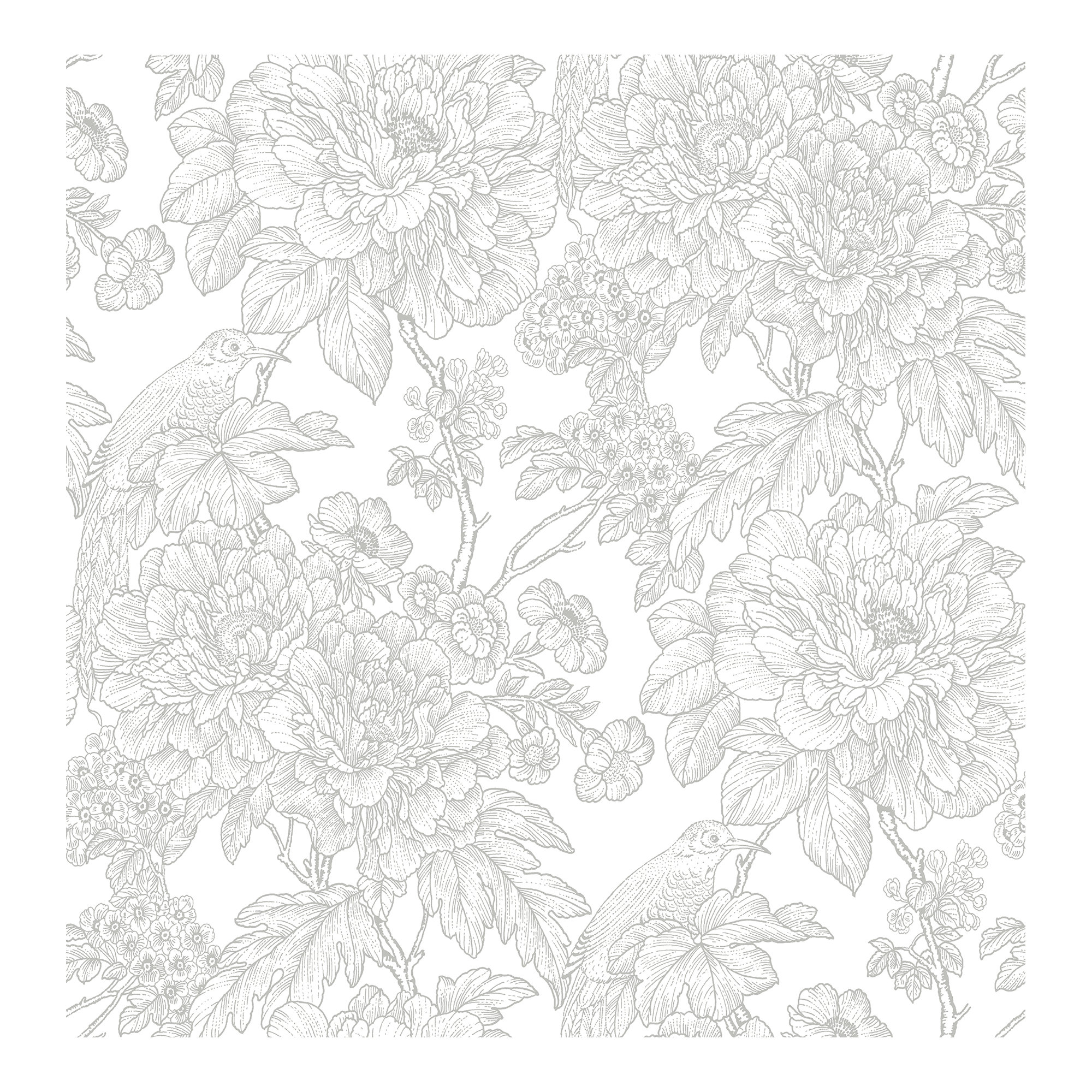 Viola Floral Wallpaper, Gray