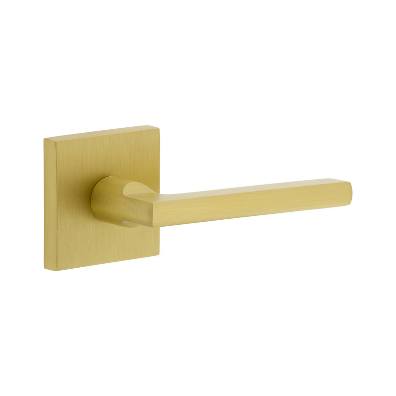 Rosace simple Viaggio Quadrato avec levier Milano, Rosette Quadrato, Laiton satiné, Droite