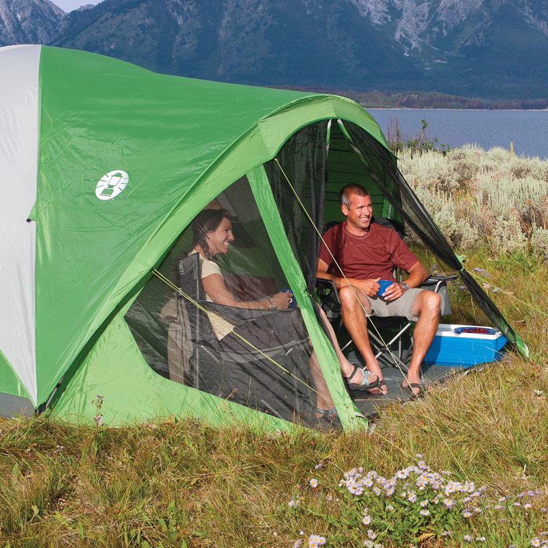Green 6-Person Dome Tent with Screen Room and Carry Bag