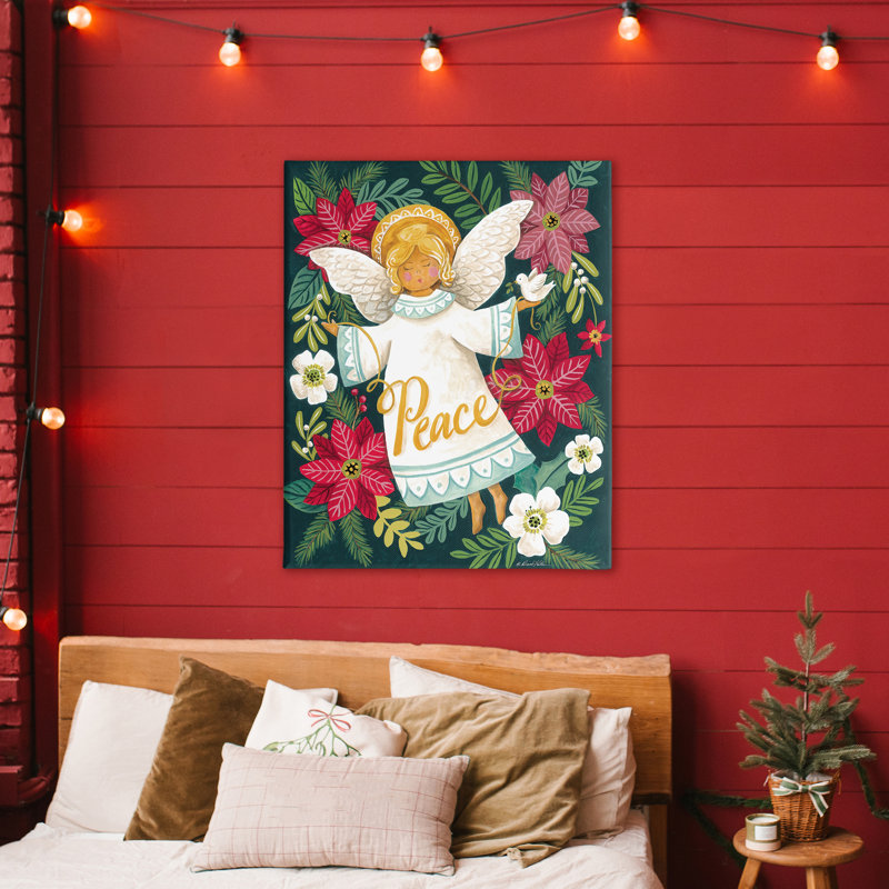 Ange avec toile Peace & Botanicals, design par Diane Kater