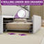 Velvet Upholstered Bed Frame With 4 Storage Drawers & Dual LED Lights-954645280