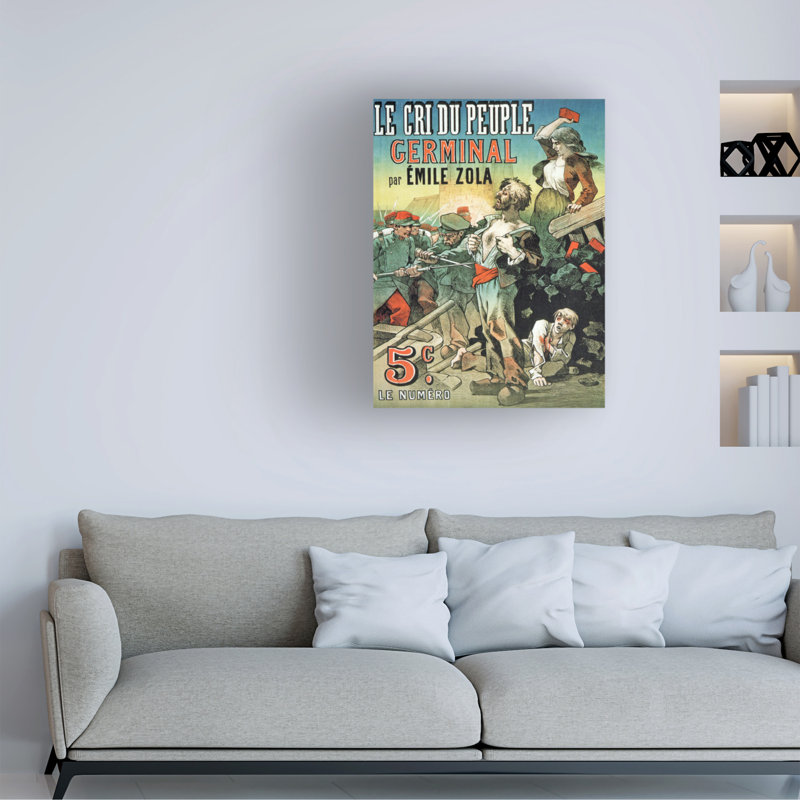 Leon Choubrac, "The Ofgerminal" par Émile Zola, Inle Cri Du Peuple, art sur toile, H 19 po x l 14 po