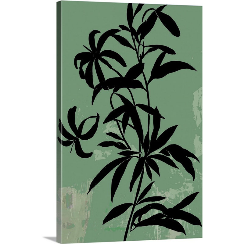 «Green Silhouette I», art mural sur toile, Toile tendue, H 48 po x l 32 po
