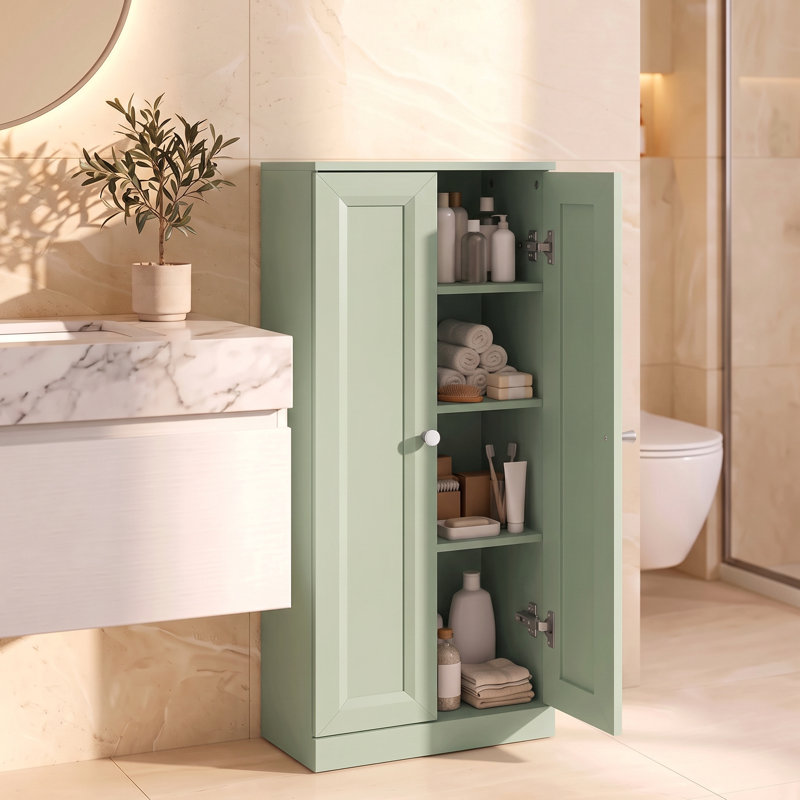 MDF, Particle Board / Chipboard Freestanding Bathroom Cabinet, Green