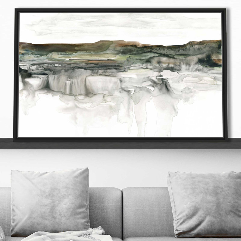 " River Flow " by Carol Robinson, Black Floater Frame, 27.5" H x 43.5" W x 2" D