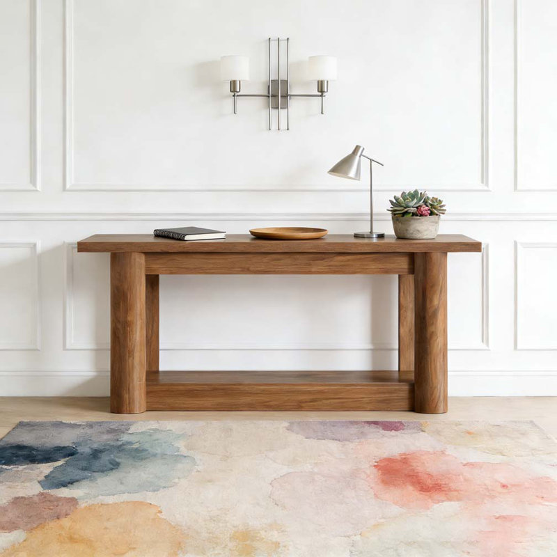 2-Tier Farmhouse Console Table Entryway Sofa Table