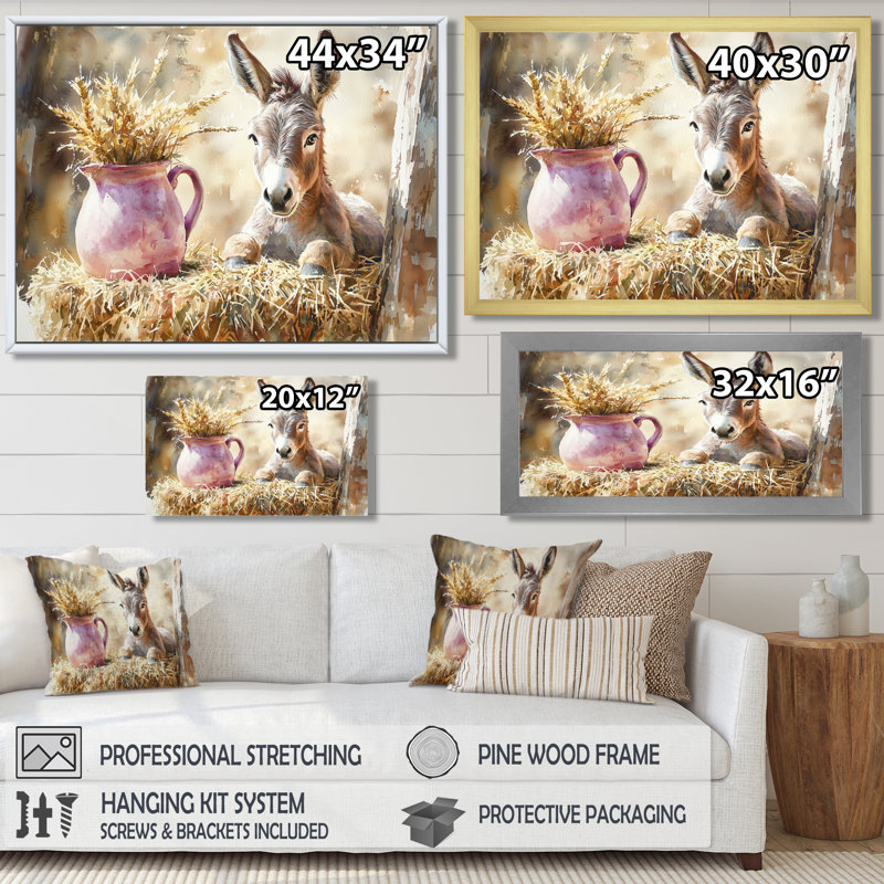 Doelling - Animals Wall Art, H 12 po x l 20 po, Impression encadrée flottante, Crème, crème