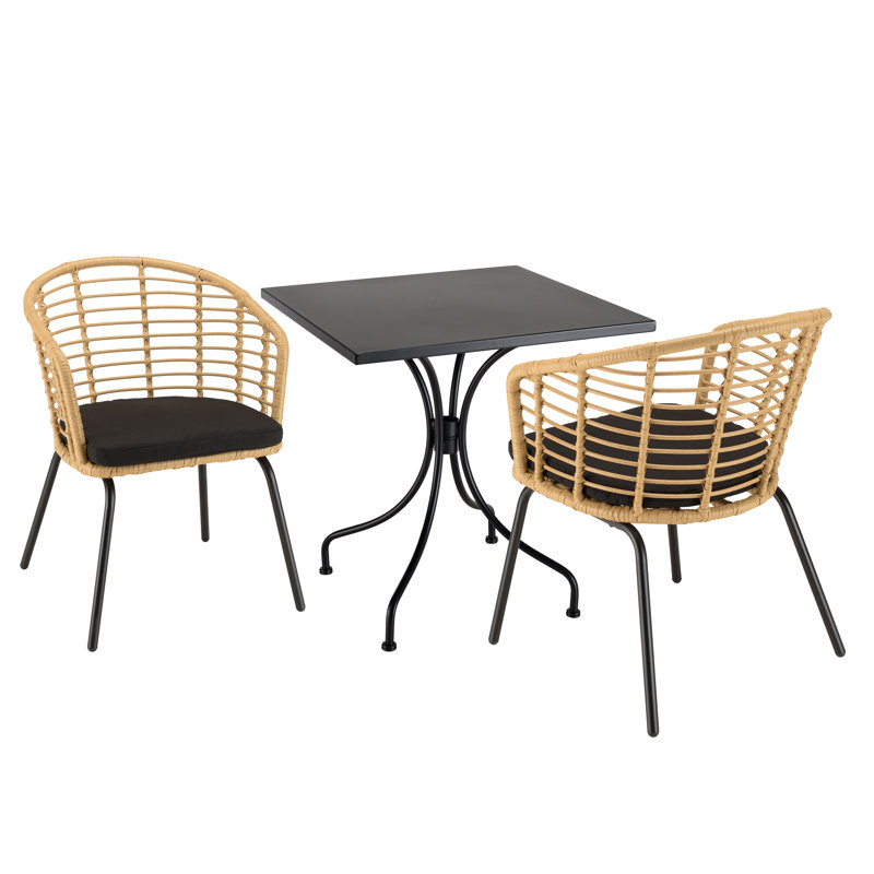 Anda 2 - Person Patio Dining Set with Square Table , Cushions Included