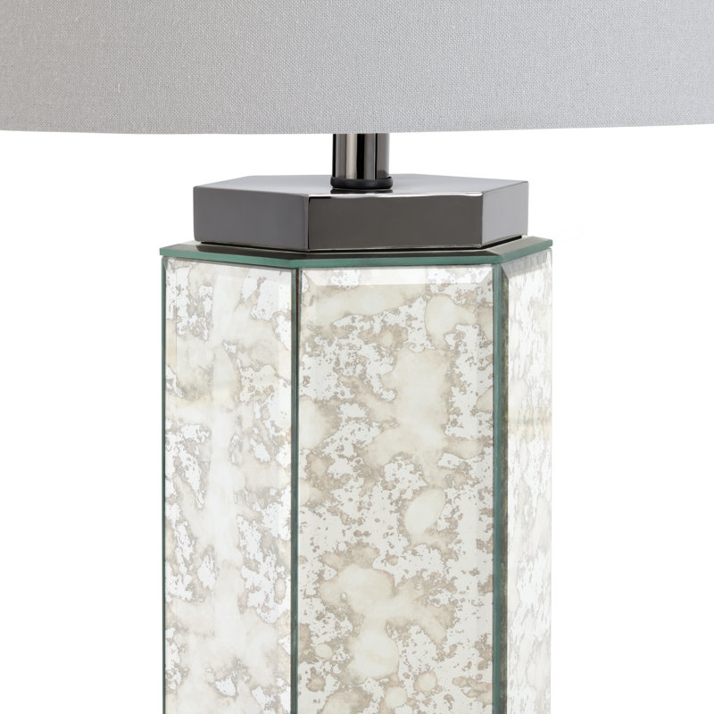 30.5" Metal Table Lamp With Gray Shade