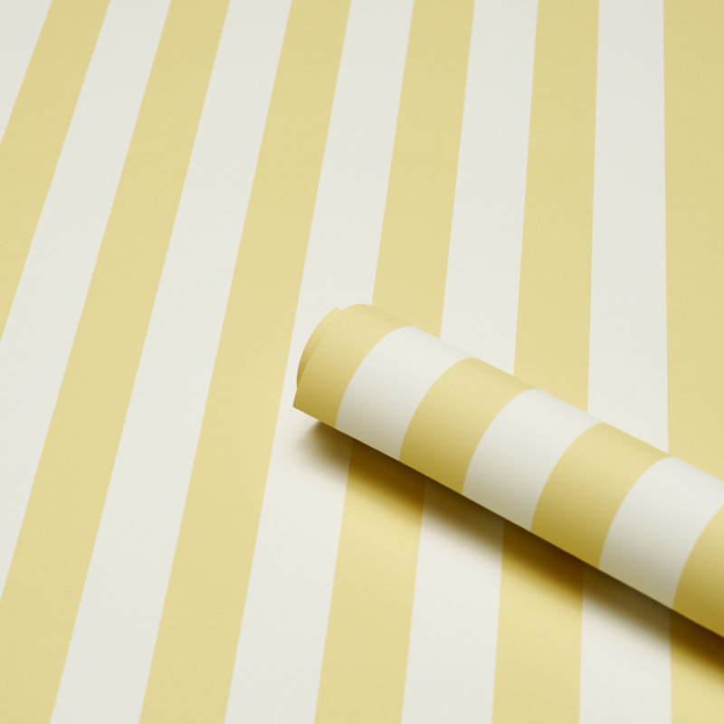 Emma Striped Wallpaper Roll, Yellow