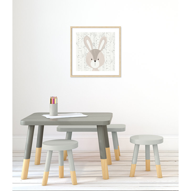 Woodland Friends 3, art encadré, H 22,5 po x l 22,5 po x P 1,18 po, Encadré de boîte beige